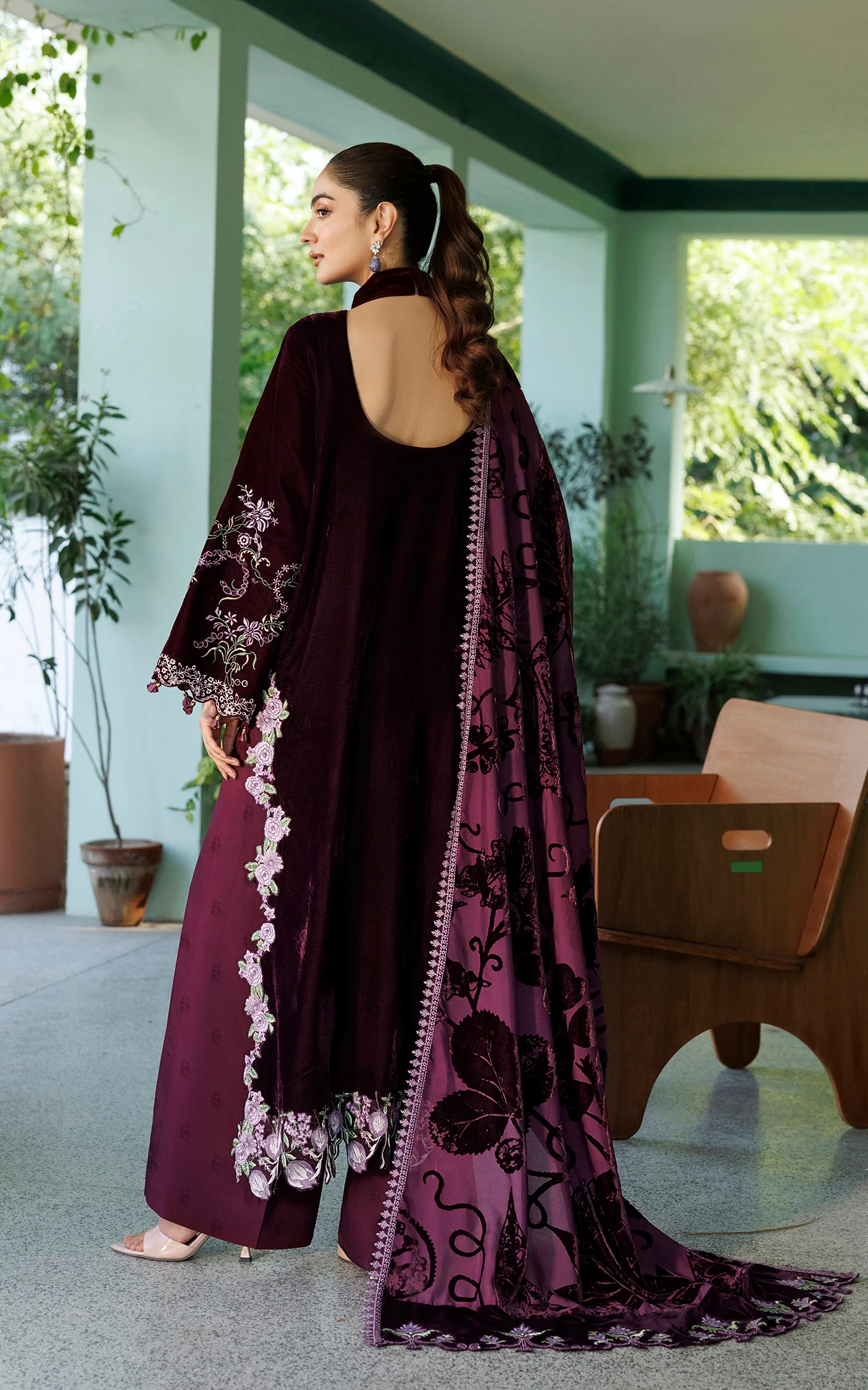 Asifa and Nabeel Plush Luxury winter '26-Wine Shine - Image 3